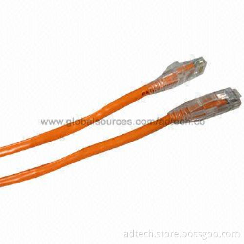 Clear Boot Category 6 Patch Cable, Orange, UL-marked, Various Colors and Length Available